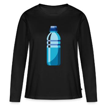 Bouteille d’eau - T-shirt manches longues Premium bio Femme - noir - Devant - Julia (174cm)