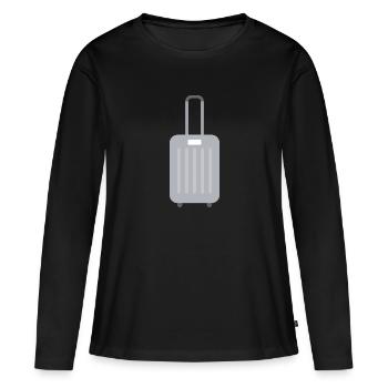 Valise Bagages - T-shirt manches longues Premium bio Femme - noir - Devant - Julia (174cm)