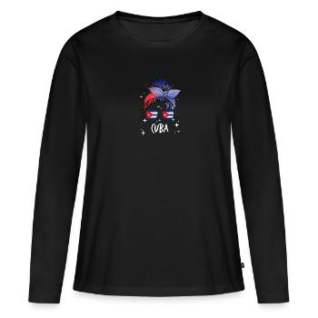 Cuba - T-shirt manches longues Premium bio Femme - noir - Devant - Julia (174cm)