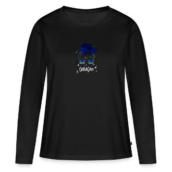 Curaçao - T-shirt manches longues Premium bio Femme - noir - Devant - Julia (174cm)