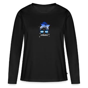 Honduras - Frauen Premium Bio Langarmshirt - Schwarz - Vorne - Julia (174cm)