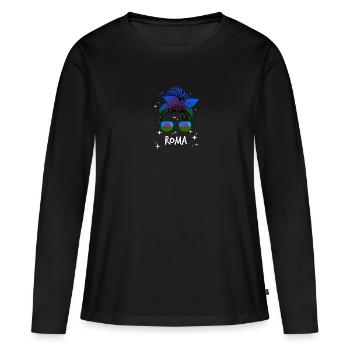 Roma - Women's Premium Organic Long Sleeve Shirt - black - Front - Julia (174cm)