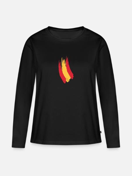 Spanische Flagge - Frauen Premium Bio Langarmshirt - Schwarz