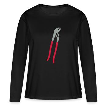 pinces de pipe wrench pinces - T-shirt manches longues Premium bio Femme - noir - Devant - Julia (174cm)