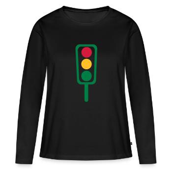 Ampel - Frauen Premium Bio Langarmshirt - Schwarz - Vorne - Julia (174cm)
