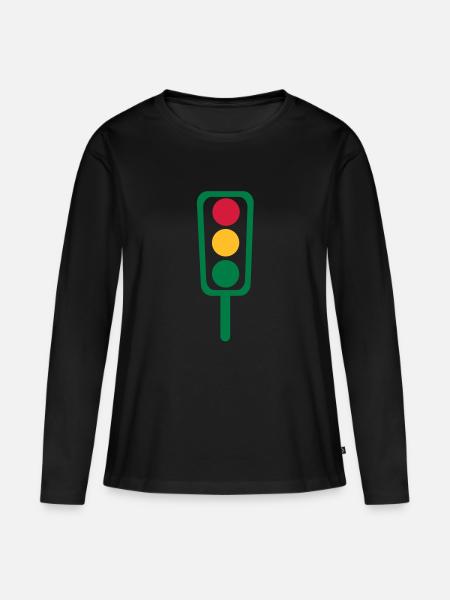 Ampel - Frauen Premium Bio Langarmshirt - Schwarz