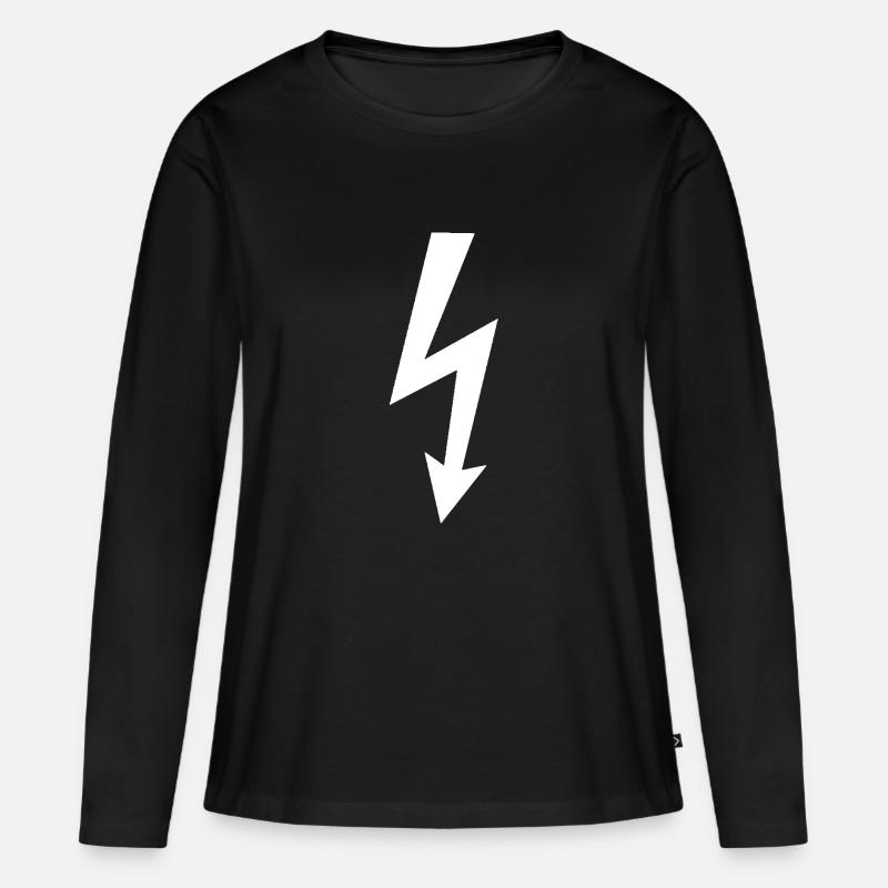 Blitz Logo - Frauen Premium Bio Langarmshirt - Schwarz