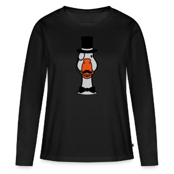 Cylindre Comic Goose Sir - T-shirt manches longues Premium bio Femme - noir - Devant - Julia (174cm)
