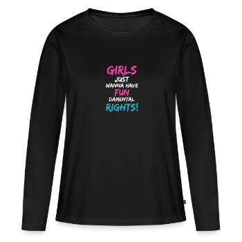 Les filles veulent juste avoir des droits fondamentaux - T-shirt manches longues Premium bio Femme - noir - Devant - Julia (174cm)
