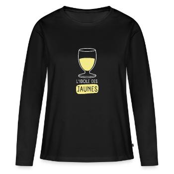 Pastis L'idole Des Jaunes - T-shirt manches longues Premium bio Femme - noir - Devant - Julia (174cm)