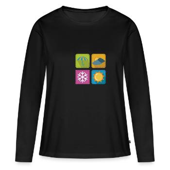 Prévisions météo Météo Frog Poison - T-shirt manches longues Premium bio Femme - noir - Devant - Julia (174cm)