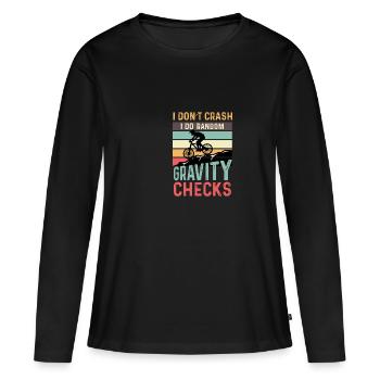 Tests de gravité Moto Poison - T-shirt manches longues Premium bio Femme - noir - Devant - Julia (174cm)
