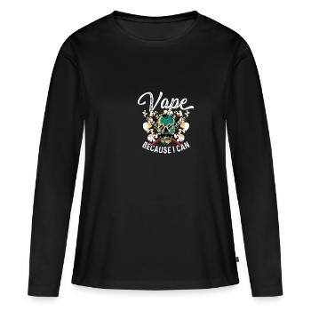 Vape Je peux nicotine cadeau addictif - T-shirt manches longues Premium bio Femme - noir - Devant - Julia (174cm)
