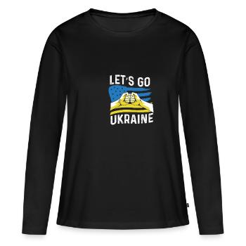 Allons ukraine Personne sympathique Gif - T-shirt manches longues Premium bio Femme - noir - Devant - Julia (174cm)