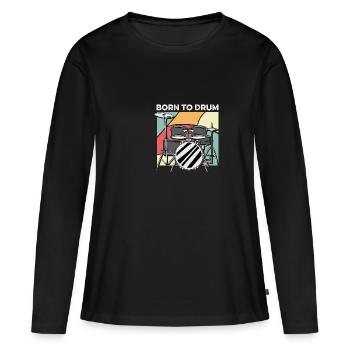 Born to drum entertainer poison - Women's Premium Organic Long Sleeve Shirt - black - Front - Julia (174cm)