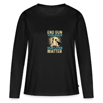 Fin de la violence armée Poison pacificateur - T-shirt manches longues Premium bio Femme - noir - Devant - Julia (174cm)