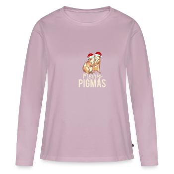 Happy Pigmas face mask funny guinea pigs - Women's Premium Organic Long Sleeve Shirt - dusky pink - Front - Julia (174cm)