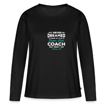 Reconnaissance de l’entraîneur diminué Merci - T-shirt manches longues Premium bio Femme - noir - Devant - Julia (174cm)