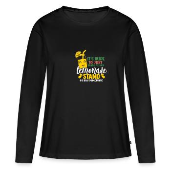 Es ist unhöflicher Blick Limonade Limonade Trinker - Frauen Premium Bio Langarmshirt - Schwarz - Vorne - Julia (174cm)