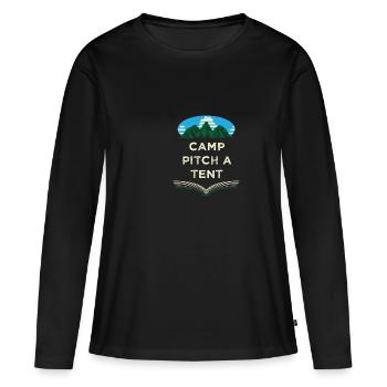 Camping Tente installée Summer Camping Tropical Cam - T-shirt manches longues Premium bio Femme - noir - Devant - Julia (174cm)