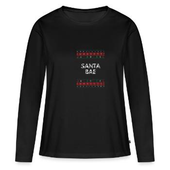 Santa Bae Christmas Friend Christmas Fiancée et - T-shirt manches longues Premium bio Femme - noir - Devant - Julia (174cm)