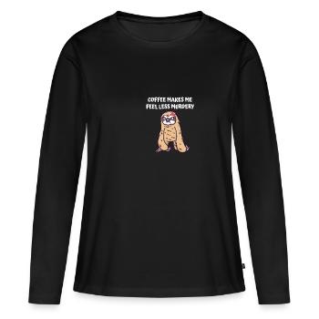 Le café me laisse moins meurtrier et sarcastique l - T-shirt manches longues Premium bio Femme - noir - Devant - Julia (174cm)