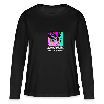 Je ne peux pas être mon bae quand anime manga nic - T-shirt manches longues Premium bio Femme - noir - Devant - Julia (174cm)