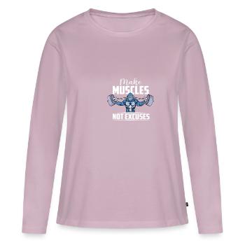Inspiring Training Fitness Design - Women's Premium Organic Long Sleeve Shirt - dusky pink - Front - Julia (174cm)