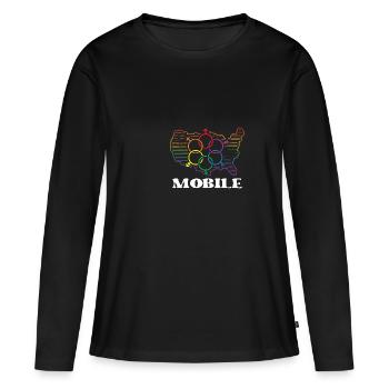 Mobile Pride Month Pride Flag LGBT Community LGBTQ - T-shirt manches longues Premium bio Femme - noir - Devant - Julia (174cm)