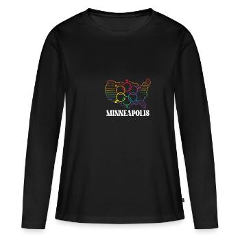 Minneapolis Pride Month Pride Flag LGBT Community - T-shirt manches longues Premium bio Femme - noir - Devant - Julia (174cm)
