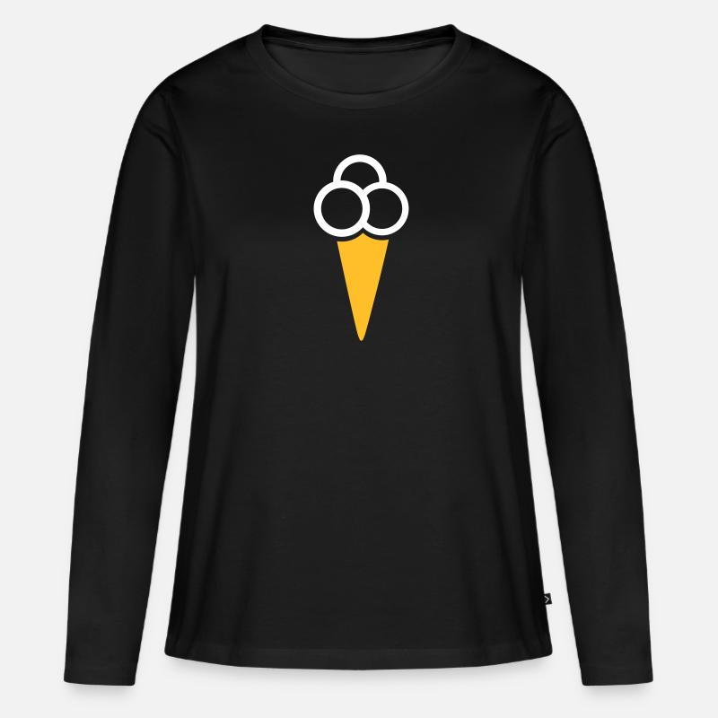 Eis - Frauen Premium Bio Langarmshirt - Schwarz