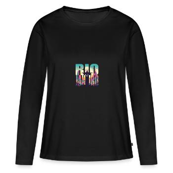 CARNAVAL DE RIO - T-shirt manches longues Premium bio Femme - noir - Devant - Julia (174cm)