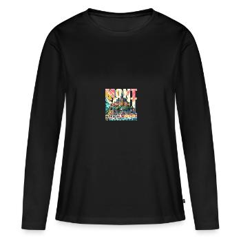 Mont Saint-Michel - Frauen Premium Bio Langarmshirt - Schwarz - Vorne - Julia (174cm)