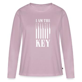Lockpicking Dietrich key - Women's Premium Organic Long Sleeve Shirt - dusky pink - Front - Julia (174cm)