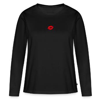 Drapeau de la Chine Pays Pays Ascendance autochtone Chinois - T-shirt manches longues Premium bio Femme - noir - Devant - Julia (174cm)