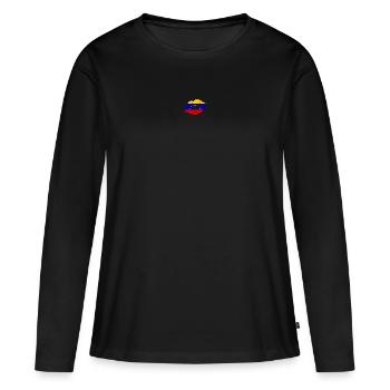 Venezuela Flag Country Native Ancestry Venezuelan - Women's Premium Organic Long Sleeve Shirt - black - Front - Julia (174cm)