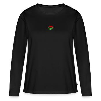 Vanuatu Flagge Land Ureinwohner Polynesisch - Frauen Premium Bio Langarmshirt - Schwarz - Vorne - Julia (174cm)