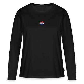 Croatia Flag Country Native Ancestry Croatian - Women's Premium Organic Long Sleeve Shirt - black - Front - Julia (174cm)