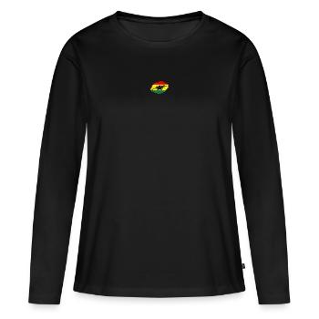 Ghana Flagge Land Einheimische Abstammung Stolz Frauen - Frauen Premium Bio Langarmshirt - Schwarz - Vorne - Julia (174cm)