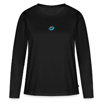 Tuvalu Flag Country Native Ancestry Pride Womens - Women's Premium Organic Long Sleeve Shirt - black - Front - Julia (174cm)