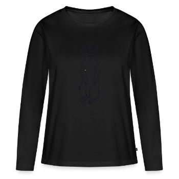 Erdmännchen Baby Geschenkidee - Frauen Premium Bio Langarmshirt - Schwarz - Vorne - Julia (174cm)