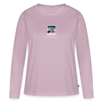 Mosquée Bleue Istanbul Photo Rétro - T-shirt manches longues Premium bio Femme - rose poudré - Devant - Julia (174cm)