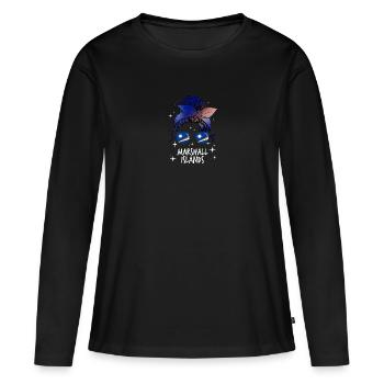 Îles Marshall - T-shirt manches longues Premium bio Femme - noir - Devant - Julia (174cm)