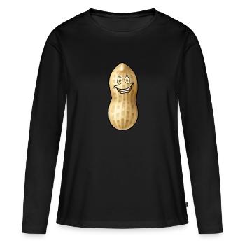 Peanut Nuts Emotion Drôle Happy Kids Bébé - T-shirt manches longues Premium bio Femme - noir - Devant - Julia (174cm)