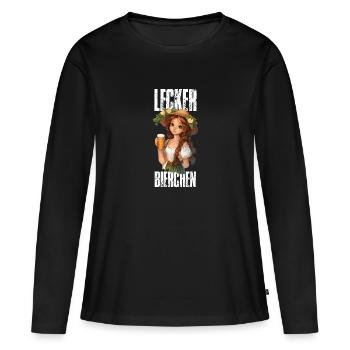 Lecker Bierchen Meme Bier Weizenbier Weißbier - Frauen Premium Bio Langarmshirt - Schwarz - Vorne - Julia (174cm)