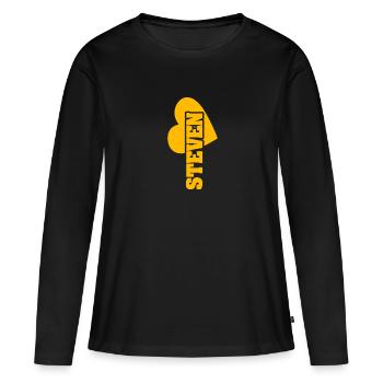 Gold Steven - Frauen Premium Bio Langarmshirt - Schwarz - Vorne - Julia (174cm)