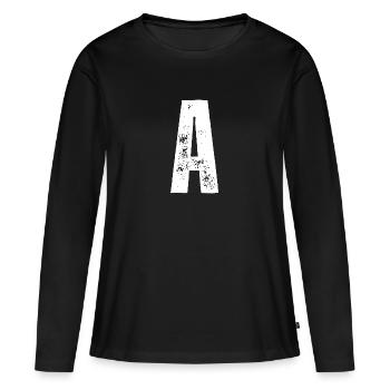 A - T-shirt manches longues Premium bio Femme - noir - Devant - Julia (174cm)