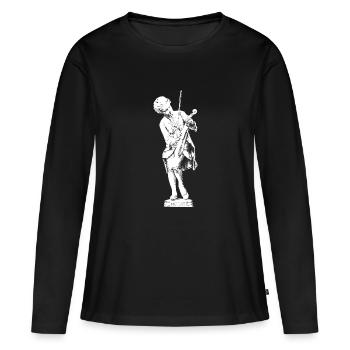Mozart Geigenkind - Wolfgang Amadeus Mozart - Frauen Premium Bio Langarmshirt - Schwarz - Vorne - Julia (174cm)