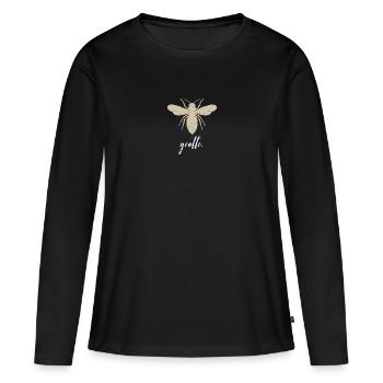 Beige Bee Gentle Biene Be Gentle - Women's Premium Organic Long Sleeve Shirt - black - Front - Julia (174cm)