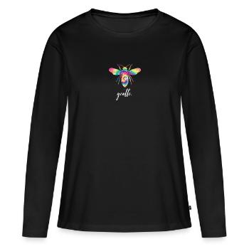 Tie Dye Bee Gentle Biene Be Gentle - Women's Premium Organic Long Sleeve Shirt - black - Front - Julia (174cm)